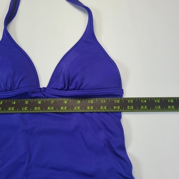 Victoria's Secret Halter Tankini Top Padded Cups Blue Purple, Size XS - Picture 3 of 7